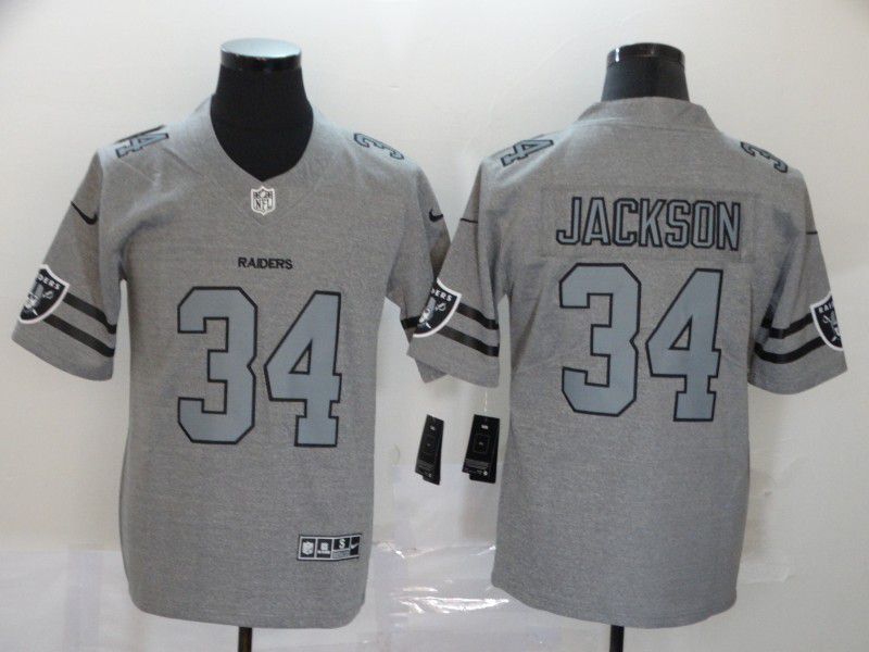 Men Oakland Raiders 34 Jackson Grey Retro Nike NFL Jerseys
